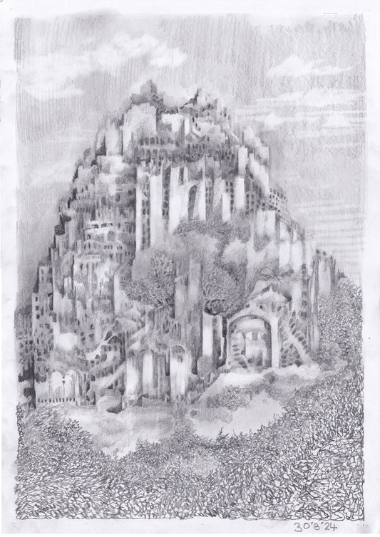 TEMPLE LANDSCAPE (UNFRAMED)